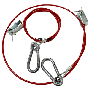 C-Pin kırmızı PVC kaplı çelik tel halat kırmızı Cleivs güvenlik kablosu römork koparma kablo - Product Image 1