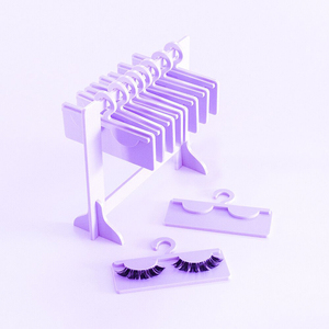 1 cặp lông mi với một bộ thiết kế dễ thương rõ ràng màu hồng acrylic mắt Lash móc áo giá lông mi trường Hợp Chủ Lash hiển thị - Product Image 4