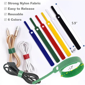 Multi-color Custom logo velcro <strong>Hook</strong> <strong>and</strong> <strong>Loop</strong> Needle <strong>Type</strong> Back to Back Fastening Cable Tie Tape - Product Image 1