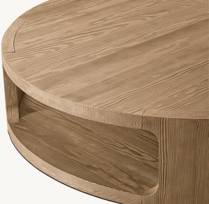 乡村现代手工室内客厅沙发侧高端圆木茶几 - Product Image 3
