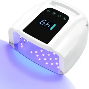 Lámpara de uñas LED UV recargable de 96W, luz UV para uñas de gel con sensor automático de base de metal y 4 Ajustes de temporizador, luz UV para uñas de salón - Product Image 1