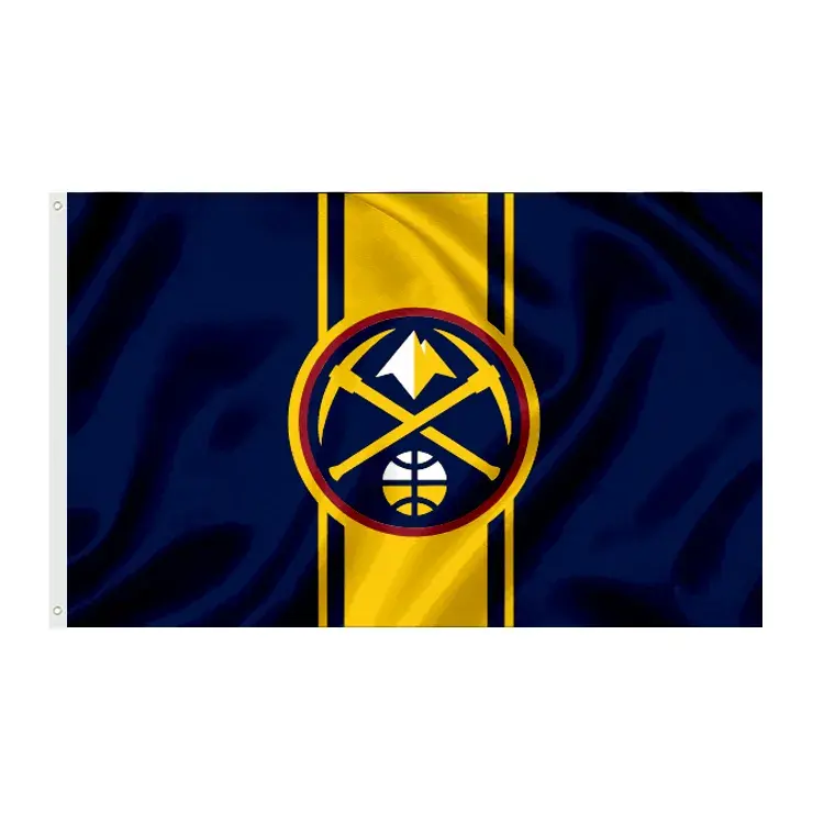 Outdoor Logo personalizzato di alta qualità 100D tessuto in poliestere 3 x5ft NBA Denver Nuggets Flag