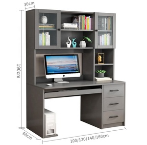 Mesa de estudio de madera directa de fábrica con 3 cajones y estantería, escritorio de ordenador portátil para el hogar - Product Image 2