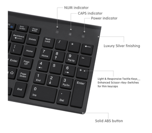 SeenDa 2.4G Wireless Silent <strong>Keyboard</strong> and Mouse Mini Multimedia Full-size <strong>Keyboard</strong> Mouse Combo Set for <strong>Notebook</strong> Laptop Desktop PC - Product Image 2