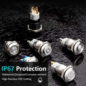 LVBO Popular 12mm Momentary Flat Power Symbol Head <strong>Switch</strong> <strong>Push</strong> <strong>Button</strong> <strong>Button</strong> <strong>Switch</strong> Power 12V 24V 36V 22mm <strong>Push</strong> <strong>Button</strong> <strong>Switch</strong> - Product Image 3