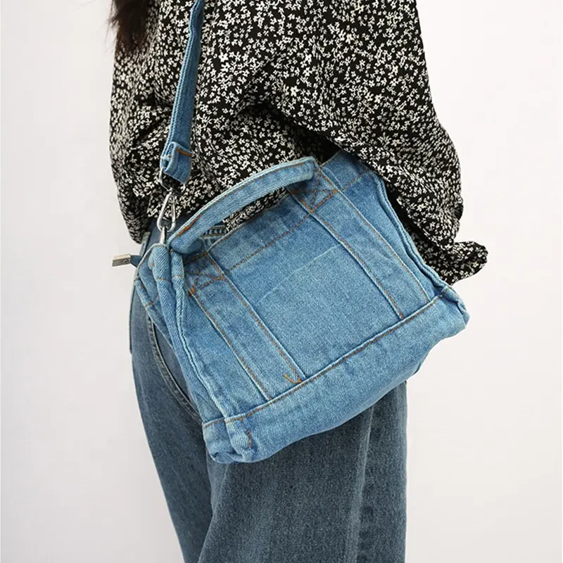 Sac Hobo en Denim Élégant Nouveau Design Marque Femme Dames Fourre-Tout Voyage Sac À Main À La Mode Plusieurs Poches Sac À Bandoulière