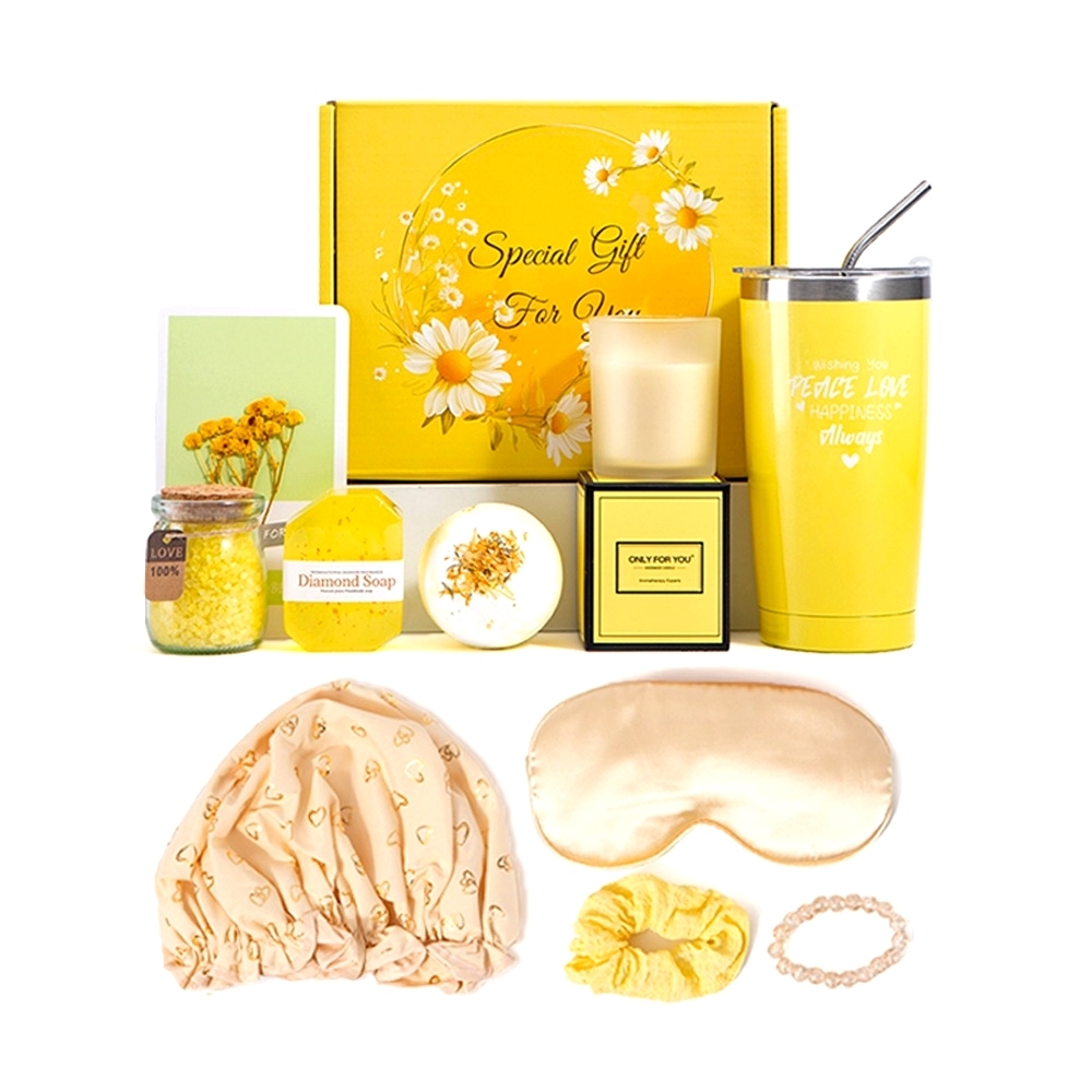 Ensemble cadeau de bain jaune coloré