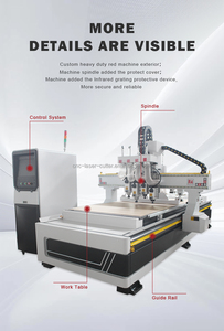 1325 ATC CNC Router 1530 3D Máquina de tallado de madera Cambiador de herramientas de carrusel lineal con motor de bomba-para tiendas de impresión de carpintería - Product Image 5