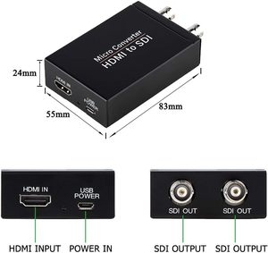 Convertidor HDMI a SDI Compatible con 3G-SDI, 2G-1, detección de formato automático, incrustación de audio estéreo, bucle SDI - Product Image 6