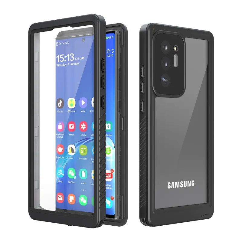 Yeni tasarım IP68 cep telefonu çanta su geçirmez darbeye dayanıklı yüz kimliği tam koruyucu cep telefonu Samsung kılıfı not 20 + telefon kapak