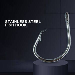 Top Right 39950 Vòng Tròn Móc Sắc Nét Bền Mạnh Mẽ Cá Ngừ Lớn Duy Nhất Trò Chơi Thép Không Gỉ Biển Câu Cá Móc Với Barb - Product Image 6