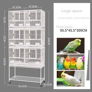 Kuş uzmanlarını yükseltmek için yaygın olarak kullanılan kuş pazarı, üç katlı evcil hayvan papağan villa kuş kafesini artırmak için stil önerir - Product Image 2