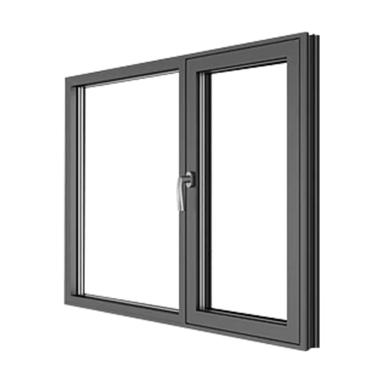 Modern Design Thermal Break Aluminum Horizontal Opening Casement Window with Turn and Tilt Awning Waterproof Louver Curtained