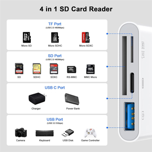 C型sd卡读卡器4 3合1 USB C型USB 2.0 OTG读卡器适配器，适用于iphone IOS 8引脚Mirco TF SD存储卡读卡器 - Product Image 4