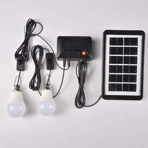 2025 New Solar Energy <strong>Kit</strong> 4000mah Large Battery 3w 3m Cable Usb Output Solar Power Lighting System Solar Energy <strong>Kit</strong> +2led Bulbs - Product Image 2