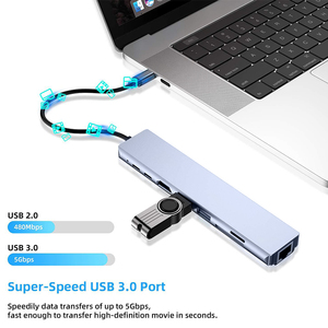 Dock MST双屏双显示适配器集线器USB C型笔记本电脑扩展坞8合1 USB C集线器集线器 - Product Image 2