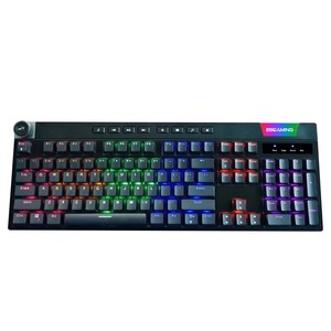 ESGAMING Custom Logo Gamer 104 Teclas Ergonomía Qwerty Teclado mecánico Computadora PC Multimedia RGB Teclado retroiluminado para juegos