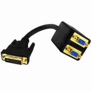 DVI to <strong>VGA</strong> *<strong>2</strong> Twin Connection Cable. <strong>VGA</strong> Computer Connection Cable. DVI (24+5 Pins) Male to <strong>VGA</strong> (15 Pins) Female. - Product Image 6