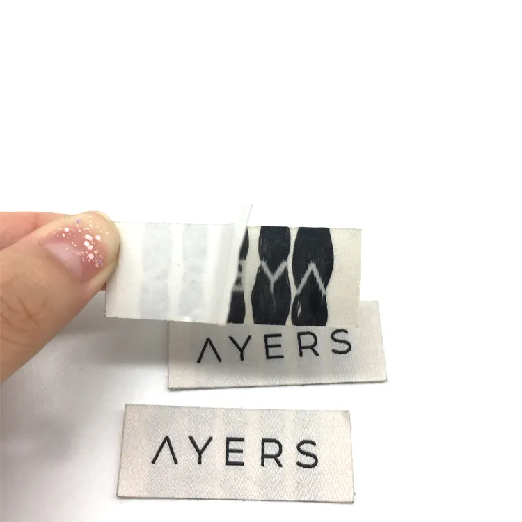 Etiqueta autoadesiva do adesivo da tela Etiqueta principal para o vestuário Etiqueta do pescoço Etiquetas tecidas do pescoço