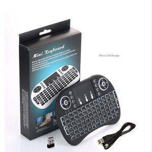Multi idiomas Touchpad teclado inalámbrico batería 7 colores retroiluminado I8 2,4G ratón Mini teclado - Product Image 5