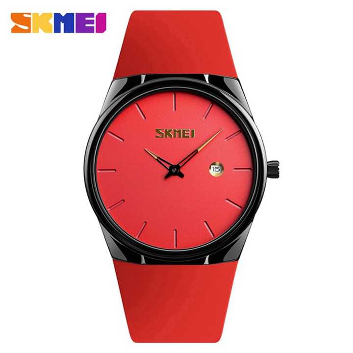 SKMEI 1509 Brand Quart Watch for Men Simple Fashion Style Date Pu Watchband Alloy Case Waterproof Male Wristwatch Orologio Uomo