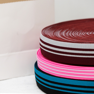 Precio directo de fábrica Logotipo personalizado Alta elasticidad Engrosada Banda elástica entre colores Cintura colorida - Product Image 5