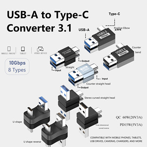 Adaptador convertidor USB 3,1 macho a tipo C macho, Conector de extensión de 30 a 1, 2 a 1, transmisión de datos de 10Gbps, carga PD 3A - Product Image 2
