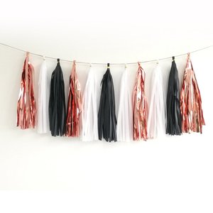 14 inç gökkuşağı renkli ince kağıt püskül Garland için noel düğün doğum günü partisi süslemeleri - Product Image 4