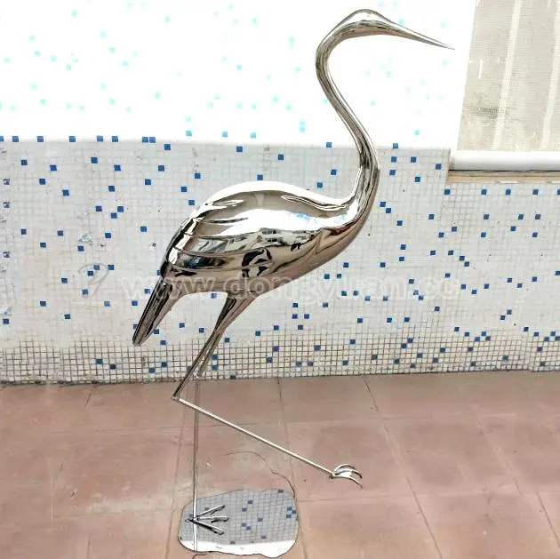 Flamingo Pássaro Escultura Escultura de Aço inoxidável para a Arte Pública Escultura Estátuas Estátuas