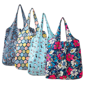 Tùy Chỉnh Thân Thiện Với Môi Nhiệm Vụ Nặng Nề Nylon Polyester Sọc In Tái Sử Dụng Hàng Tạp Hóa Tote Có Thể Gập Lại Mua Sắm Túi Hình Học Cho Món Quà - Product Image 1