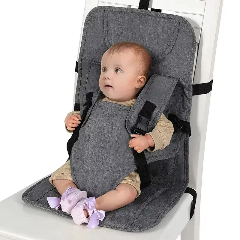 Siège Portable pour bébé avec harnais de sécurité siège de voyage pour chaise haute en tissu avec sangles réglables