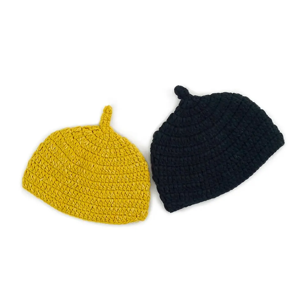 Assorted hand crochet baby beanie infant knit hat toddler winter cap pom pom