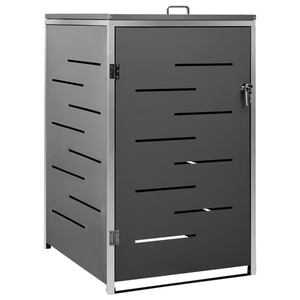 Papelera DE RECICLAJE con dos compartimentos, cubo de basura grande para exteriores, cubo de basura grande con cubierta oscilante para cubo de basura con ruedas