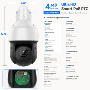 Dahua 8MP 25x 25fps30fps顔検出クイックピックスターライトIR100mネットワークPOEPTZ自動追跡CctvIPカメラSD49825GB-HNR