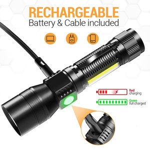 Zoomable Torch T6 LED Đèn Pin Mạnh Mẽ Nam Châm Có Thể Sạc Lại Lumen Cao Đèn Pin Side COB - Product Image 2