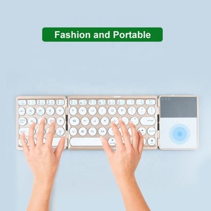 Portable Wireless <strong>Keyboard</strong> Blue Tooth Foldable BT <strong>Keyboard</strong> <strong>With</strong> Touchpad Mouse Folded <strong>Keyboard</strong> for iPad <strong>Android</strong> - Product Image 2