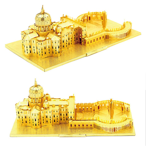 St. peter's Basilica kim loại câu đố <span class=keywords><strong>3D</strong></span> chiều đồng thau thép không gỉ ghép hình câu đố hình ảnh khắc Bộ dụng cụ mô hình - Product Image 2