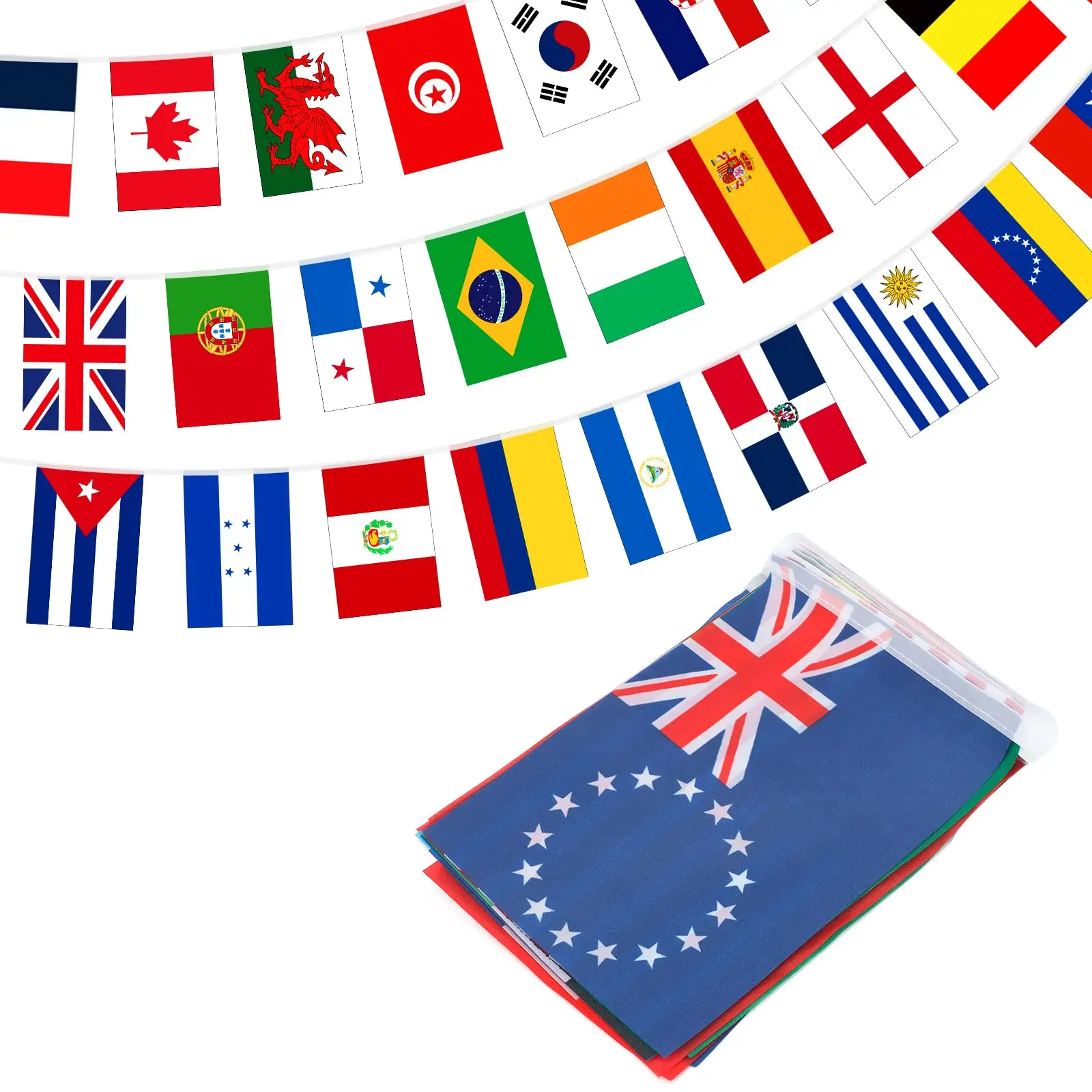 Bandiere di Bunting rettangolari nazionali personalizzate 14*21cm per Banner dei paesi del mondo