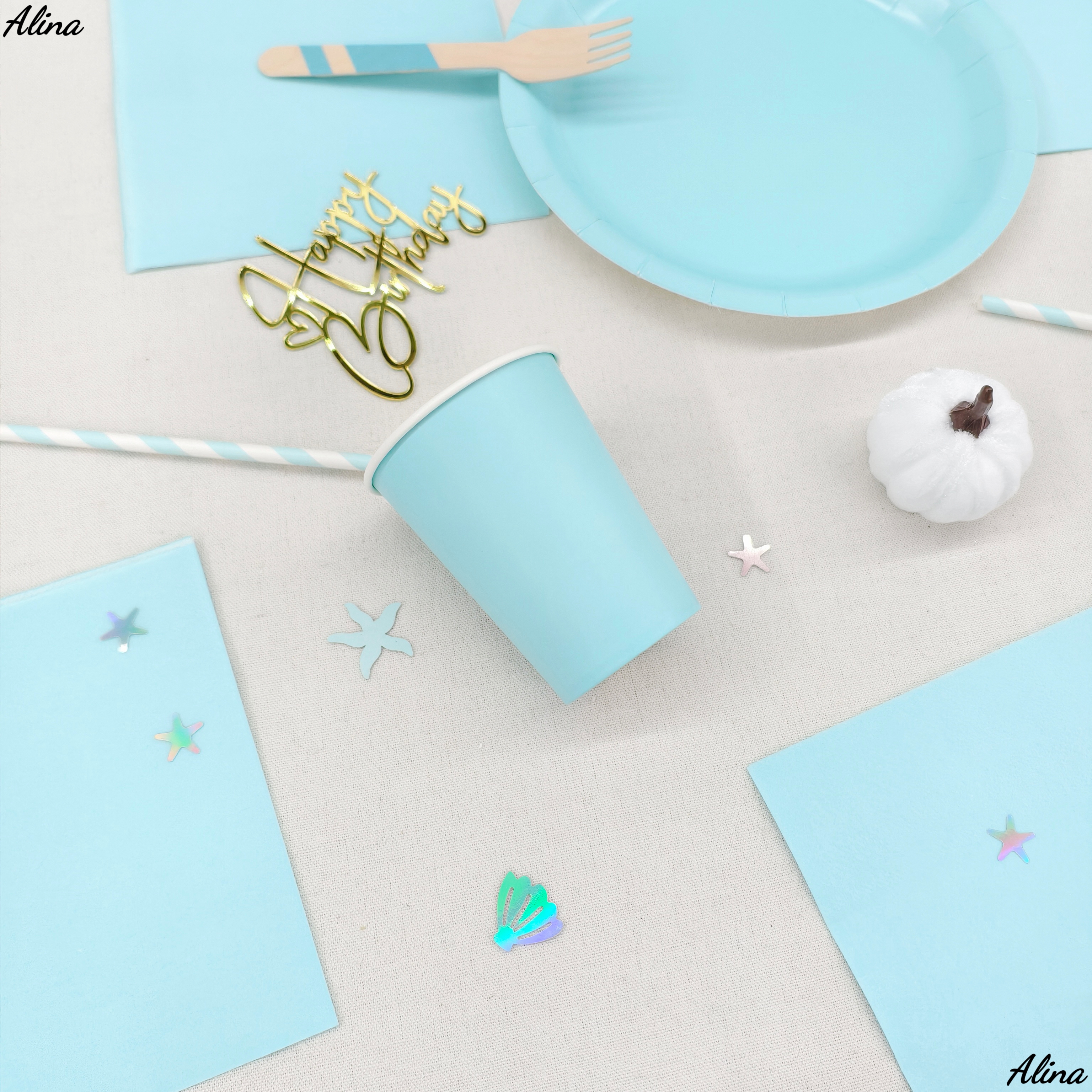 taza azul de 9 oz * 10 piezas