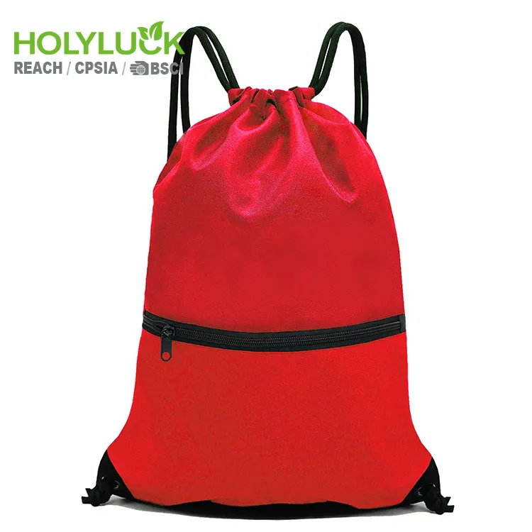 Großhandel Bulk Günstige Promotion Custom Printed Sports Gym Wasserdichte Kordel zug Nylon Gym Bag