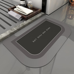 新型高吸水性硅藻土垫快速干燥防滑浴垫浴室软硅藻土垫 - Product Image 6