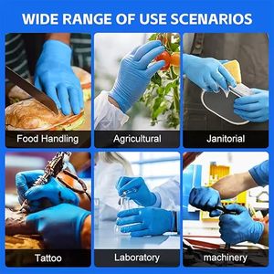 4 мил толстые нитриловые перчатки без латекса без порошка с текстурированным захватом 4 размера для многоцелевого использования одноразовые защитные перчатки - Product Image 3