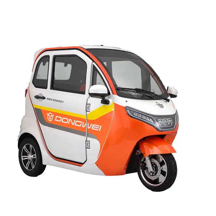 Chinese factory new 3 Wheel car 2 doors 3 seats e-trike closed adult electric tricycle