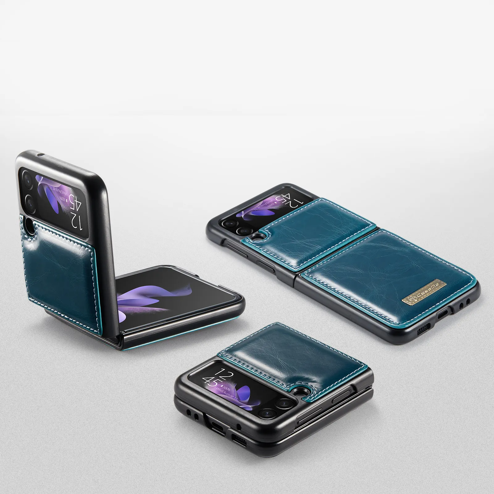 Vouwen Screen Lederen Mobiele Telefoon Case Voor Samsung Z Vouw 3/4 5G Achterkant Geplakt Beschermhoes