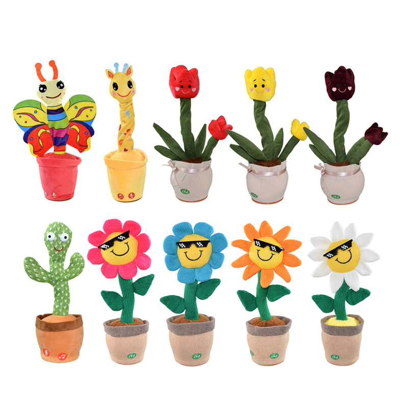 custom musical flower dancing toys funny electric dancing plush sunflower toy classic stuffed cactus toys