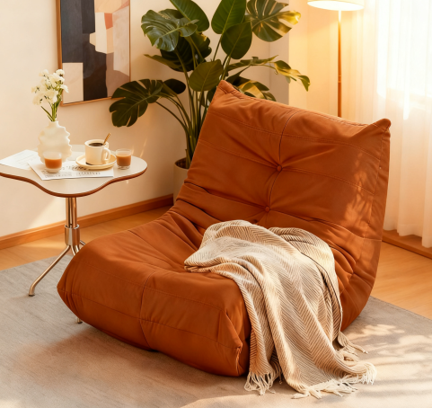 Orange + Velours côtelé + Mousse à mémoire de forme