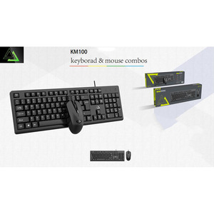 Juego KM100 de teclado de ratón con cable para el hogar, negocios, oficina, teclado combinado de ratón, teclado de ordenador - Product Image 3