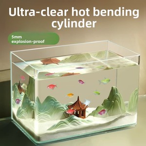 JSD Thân Thiện Với Môi Thủy Tinh Trong Suốt Aquarium Trang Trí Nội Thất Máy Tính Để Bàn Hệ Sinh Thái Thủy Sinh <span class=keywords><strong>Tank</strong></span> Với Luminous <span class=keywords><strong>Fish</strong></span> <span class=keywords><strong>Tank</strong></span> - Product Image 2