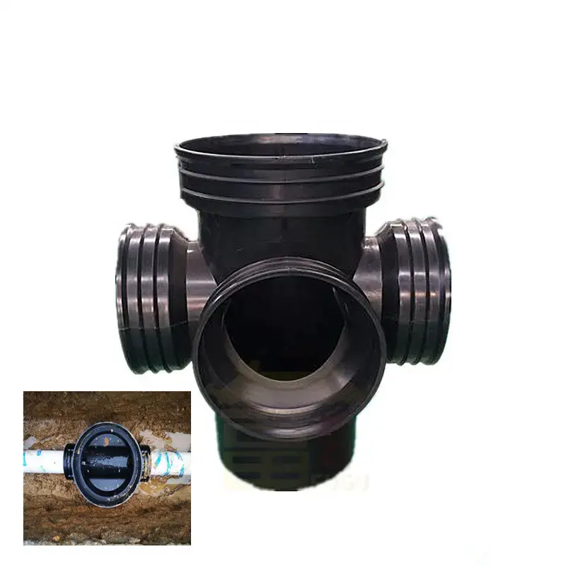 High Quality PP and PE Underground Drainage Inspection Well with 4 Derivations