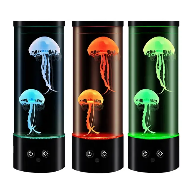 Lâmpada de aquário água-viva led, 11.5 ", luz noturna, para mesa, luz fantasia, mudança de cor, usb, lâmpada redonda, para aquário